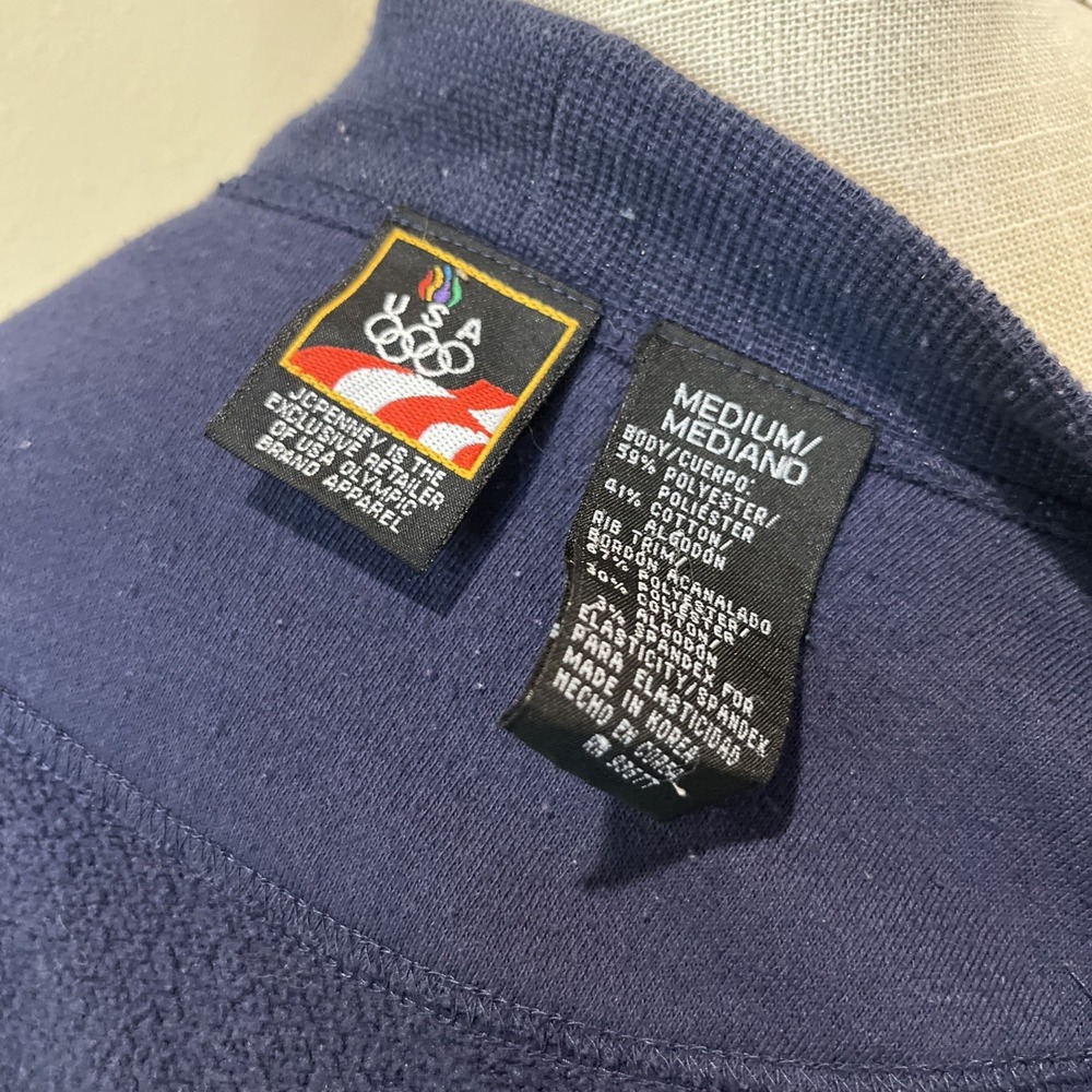 Vintage USA Olympic Cardigan Adult Medium Navy 90s JcPenney Button Sweater Comfy - Picture 8 of 8